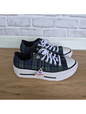⭐Converse Lift Double Stack Platform Plaid 9.5 Men's shoes Sneaker Black A16517C